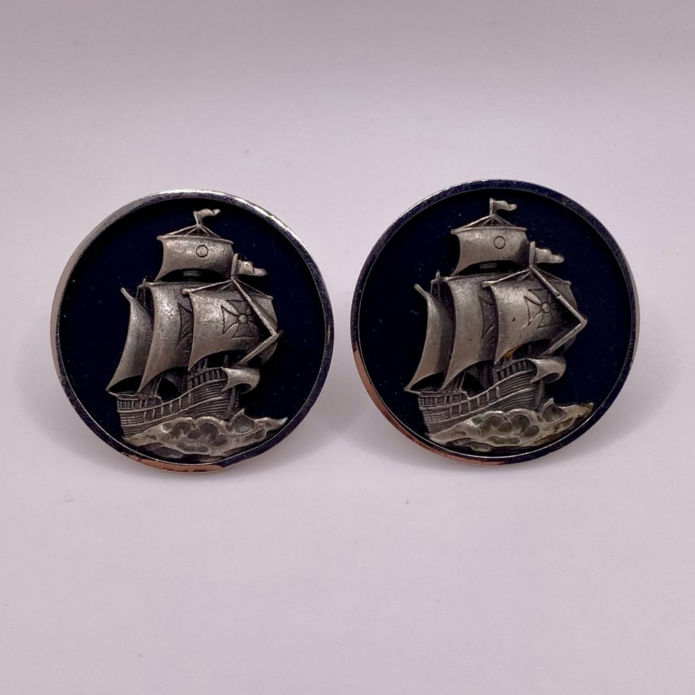 Vintage ship cuff links